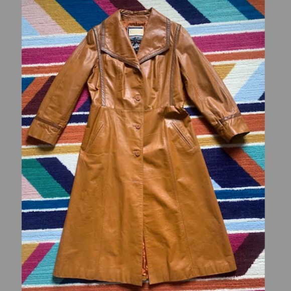 Vintage Jackets & Blazers - Vintage Leather Trench